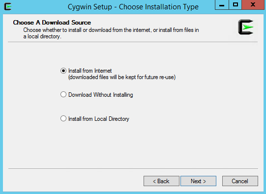 Cygwin Setup - Choose Installation Type