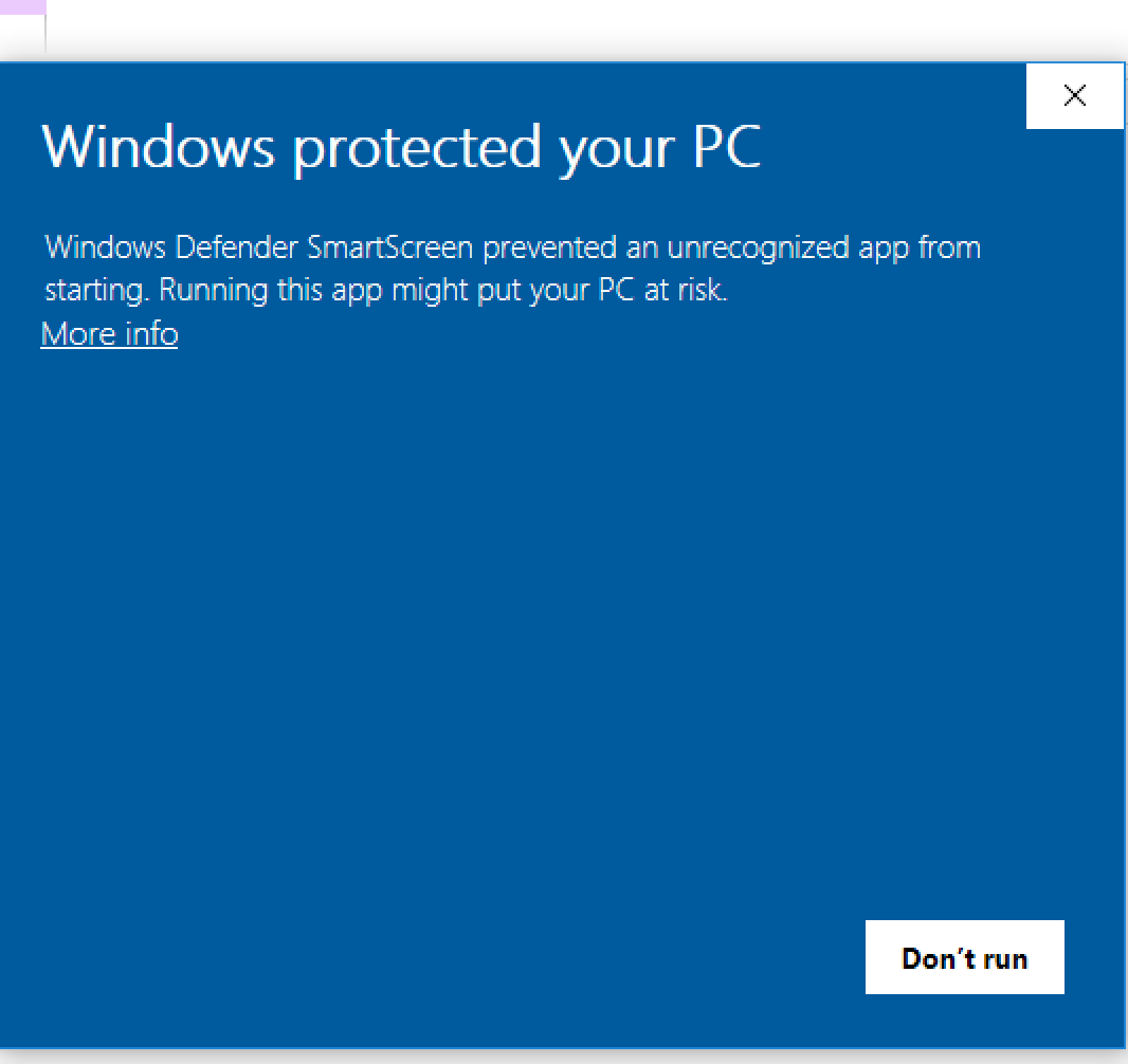 Windows protected your PC