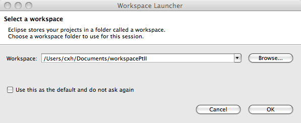 Eclipse Workspace Launcher