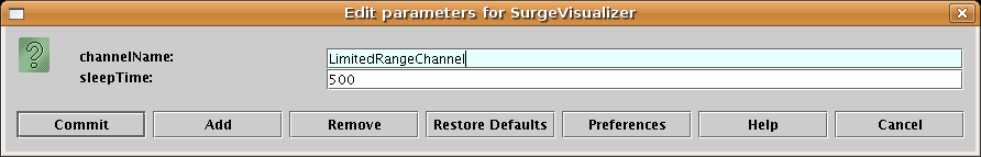 Configuration screen for SurgeVisualizer